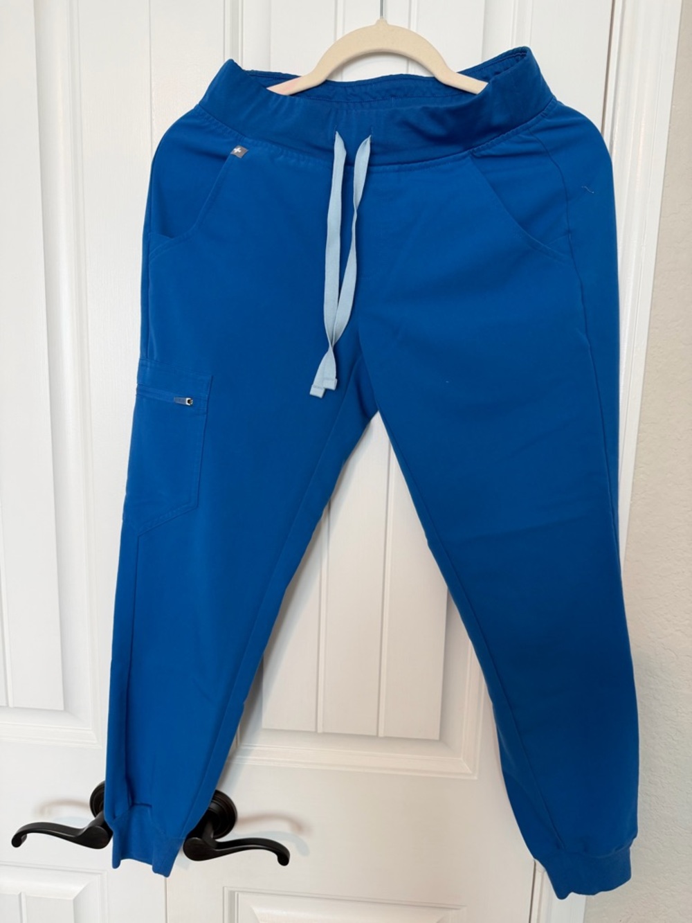 Figs Zamora Women's Royal Blue Drawstring Jogger Scrub Pants XS Petite